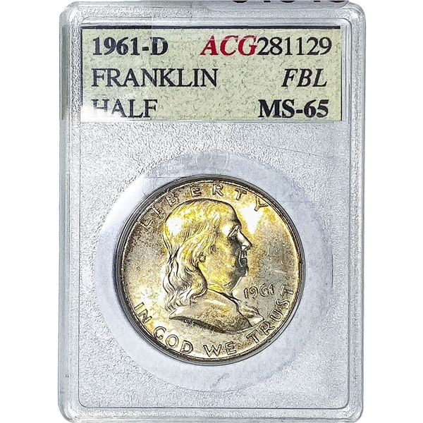1961-D Franklin Half Dollar ACG MS65