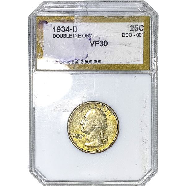 1934-D Washington Silver Quarter PCI VF30