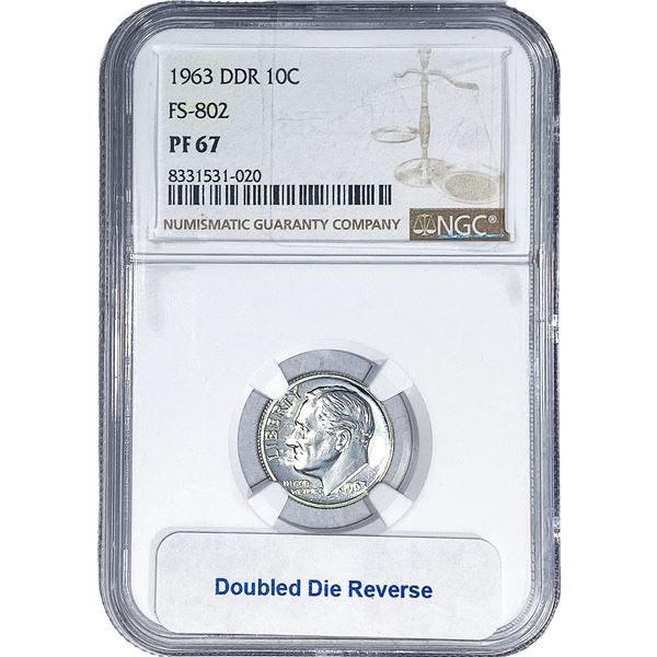 1963 DDR Roosevelt Dime NGC PF67