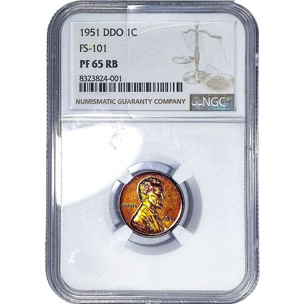 1951 DDO Wheat Cent NGC PF65 RB