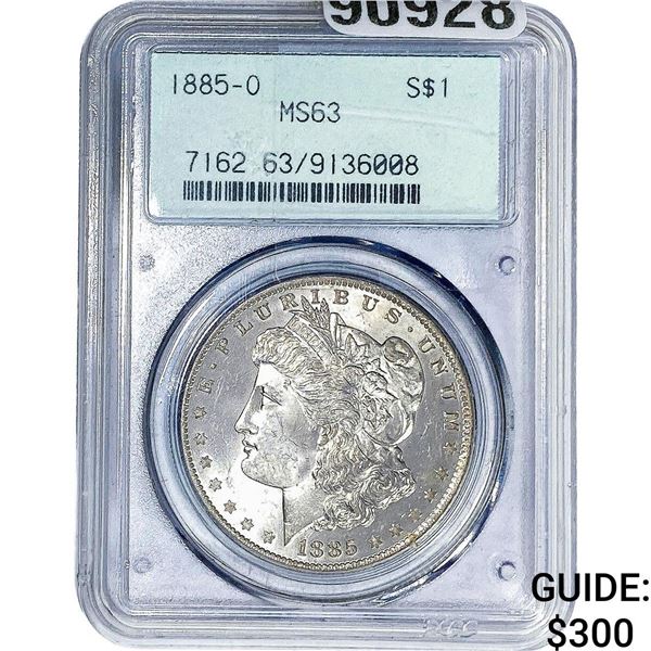 1885-O Morgan Silver Dollar PCGS MS63