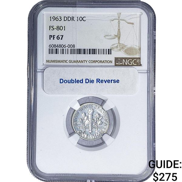 1963 DDR Roosevelt Dime NGC PF67