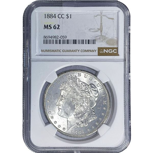 1884-CC Morgan Silver Dollar NGC MS62