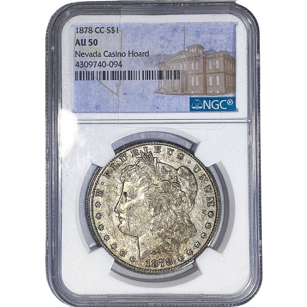 1878-CC Morgan Silver Dollar NGC AU50