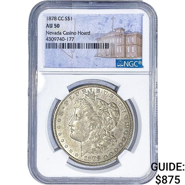 1878-CC Morgan Silver Dollar NGC AU50