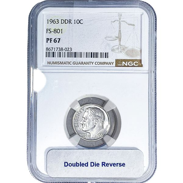 1963 DDR Roosevelt Dime NGC PF67