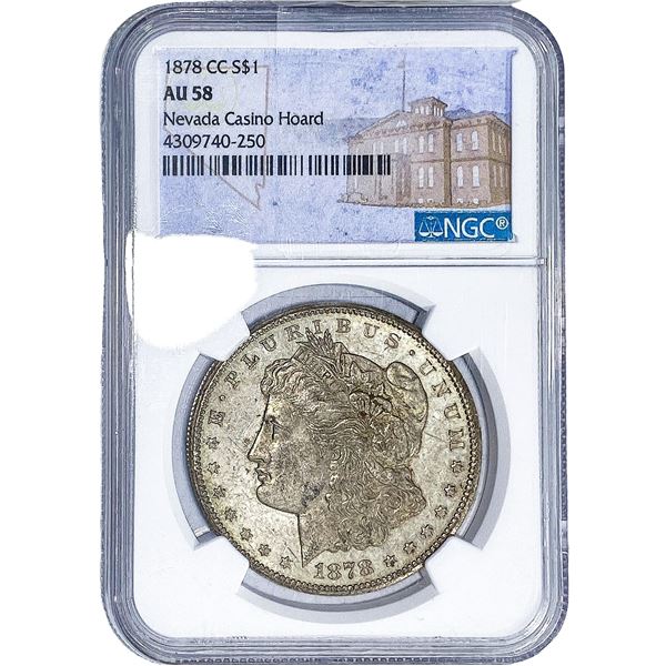 1878-CC Morgan Silver Dollar NGC AU58