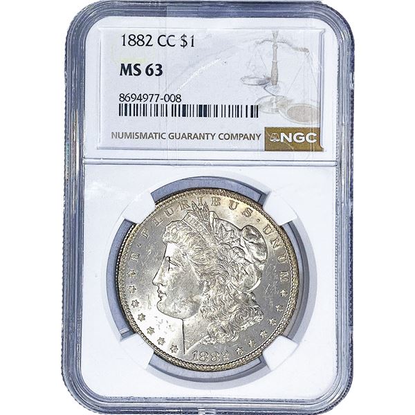 1882-CC Morgan Silver Dollar NGC MS63
