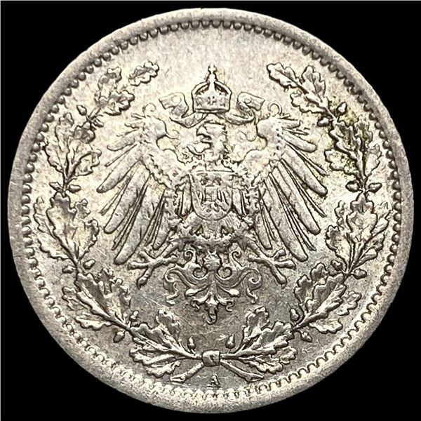 1912A Germany  Silver 1/2 Mark KM 17
