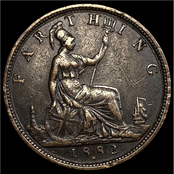 1882 H Great Britain Copper Farthing