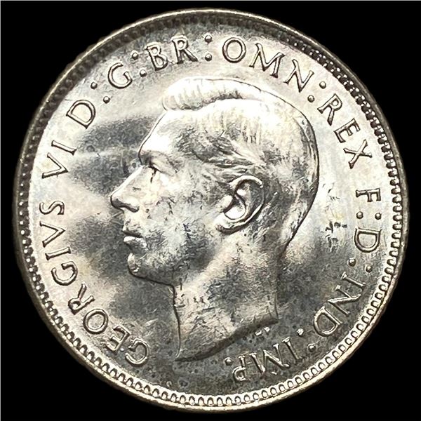 1943D Austrailia Silver 6 Pence