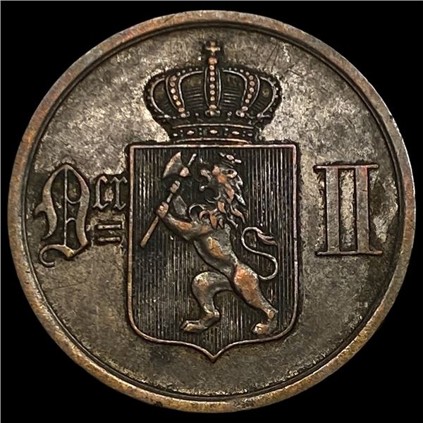 1897 Norway Bronze 2 Ore