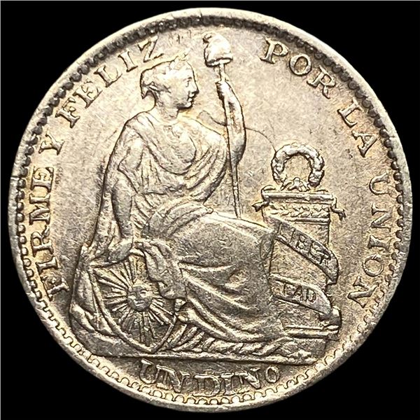 1902/1897 Peru Silver 1 Dinero KM 204.2