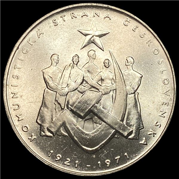 1971 Czech. Communist Party Silver 50 Korun