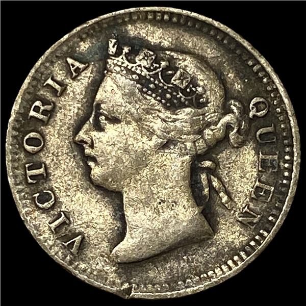 1895 Hong Kong Silver 5 Cents