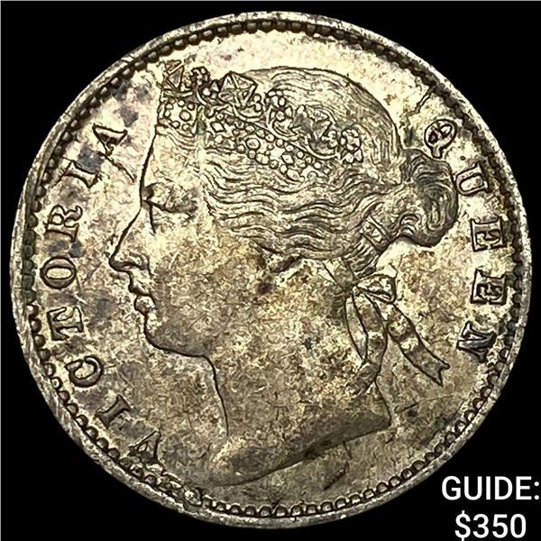 1873 Straits Settlements Silver 10 Cents