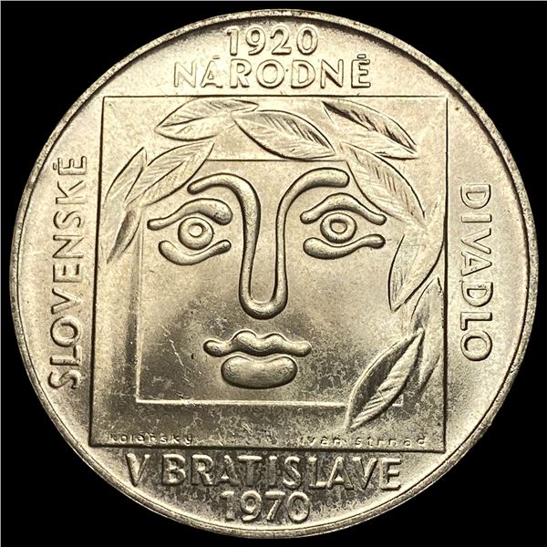 1970 Czechoslovakia Silver 25 Korun