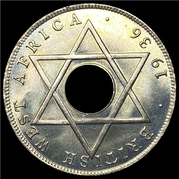 1936KN British West Africa 1/2 Penny KM 15