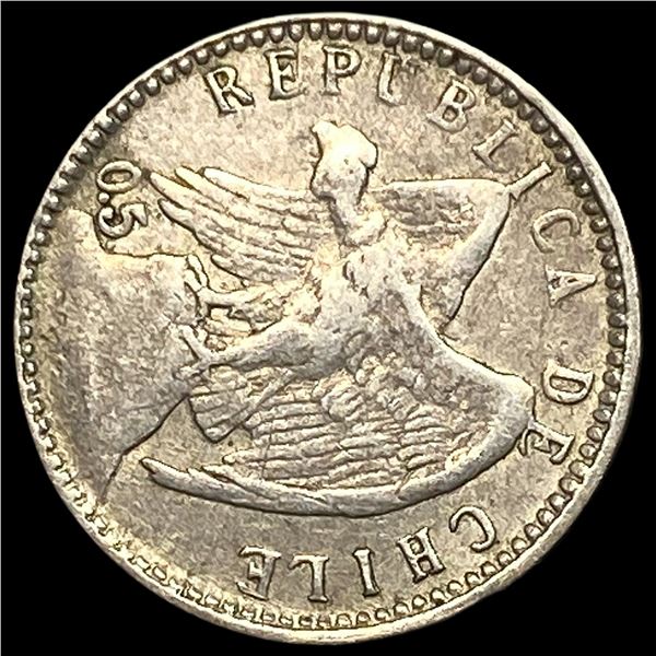 1907 Chile Silver 5 Centavos