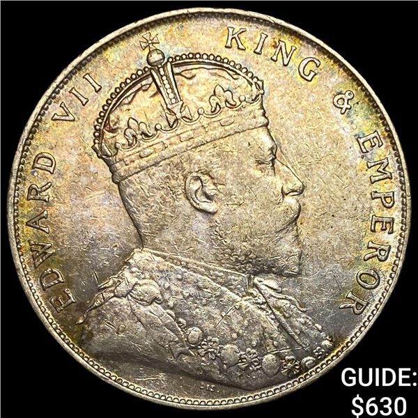 1908 Straits Settlemanet Silver Dollar