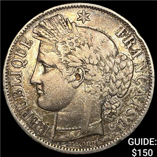 1849A France Silver 5 Francs