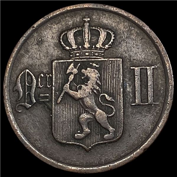 1893 Norway Bronze 2 Ore