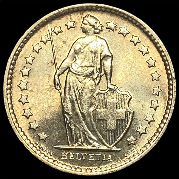 1964B Switzerland Silver 1/2 Franc KM 23