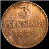 Image 2 : 1855A Germany Copper 3 Pfenning
