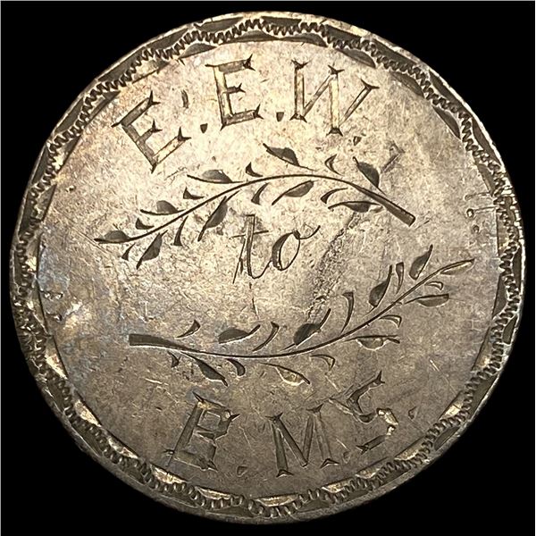 1885 Mexico Silver 25 Centavos -Love Token