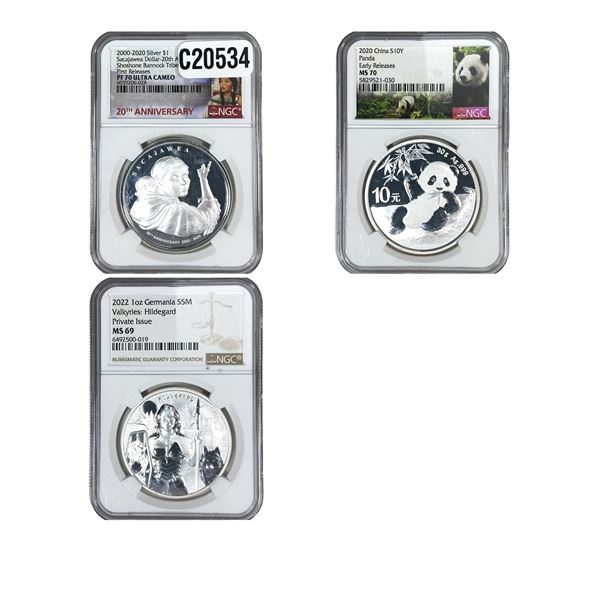 [3 Coins] 2020-2022 Silver 1 oz Coins NGC PF/MS69-70