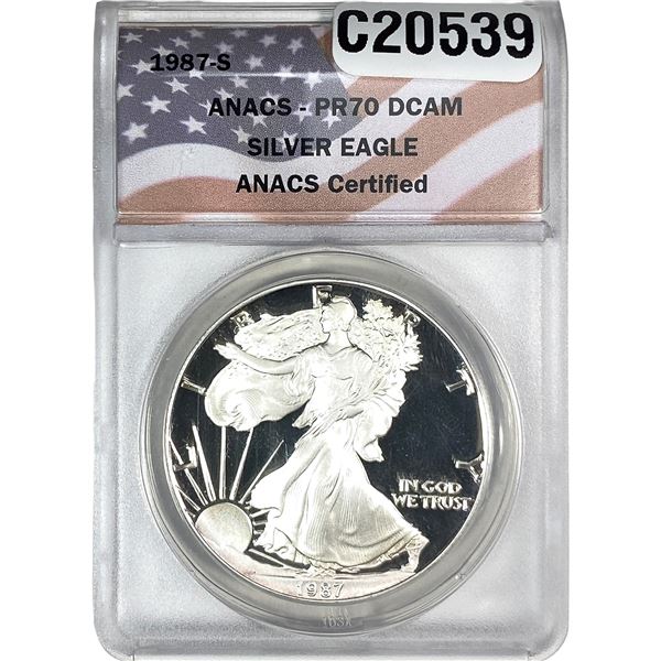 1987-S Silver Eagle ANACS PR70 DCAM