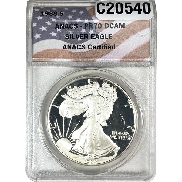 1988-S Silver Eagle ANACS PR70 DCAM