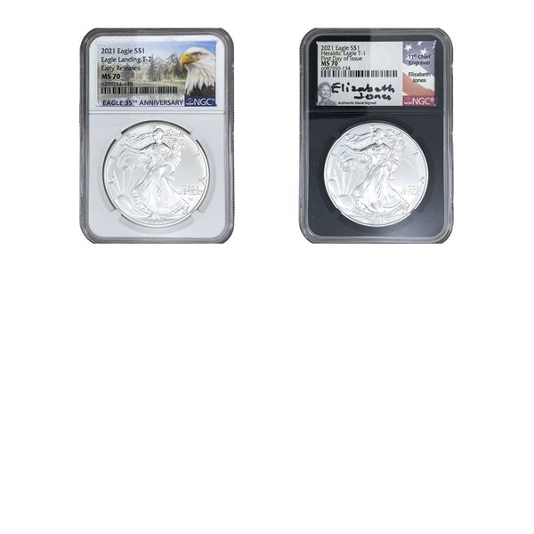 [3 Coins] 2011-2021 Silver Eagle NGC MS70