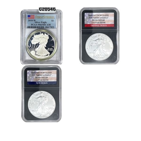 [3 Coins] 2010-2021 Silver Eagle PR69 DCAM