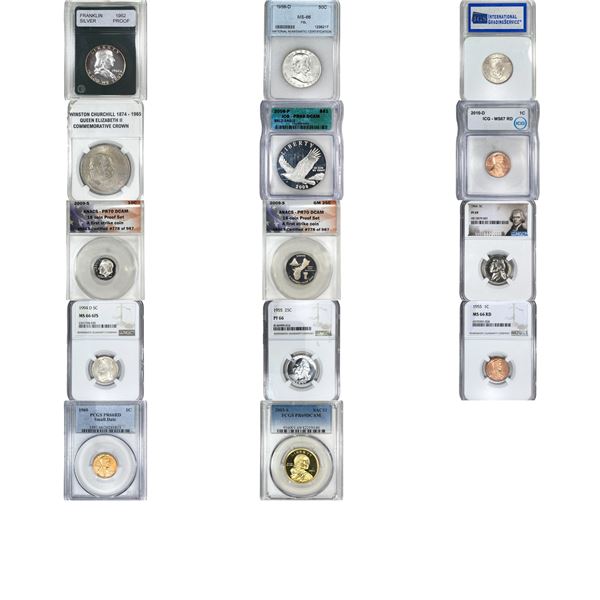 [14 Coins] 1958-2010 Mixed U.S. Coin Lot 1C-$1