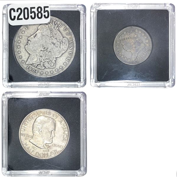 [3 Coins] 1809-1922 U.S. Coin Lot 1C-$1