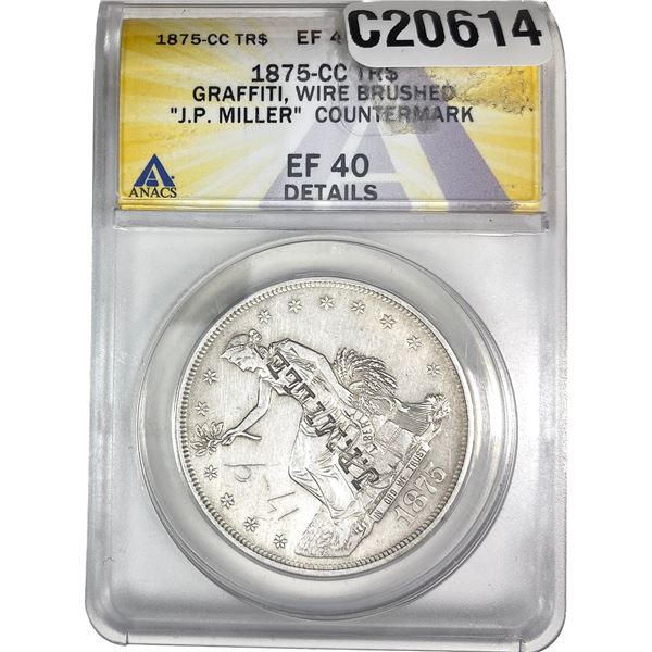 1875-CC Silver Trade Dollar ANACS EF40