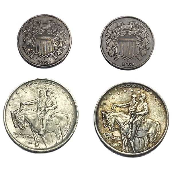 [4 Coins] 1865-1925 2C, Commem. 50C