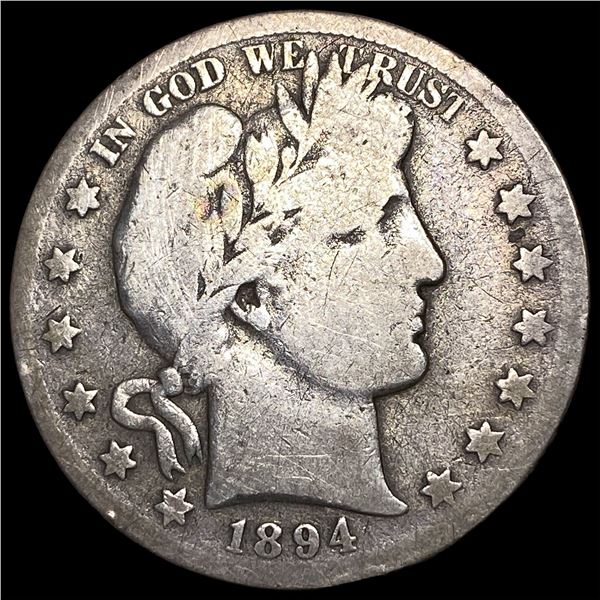 1894-S Silver Barber Half Dollar NICELY  CIRCULATED