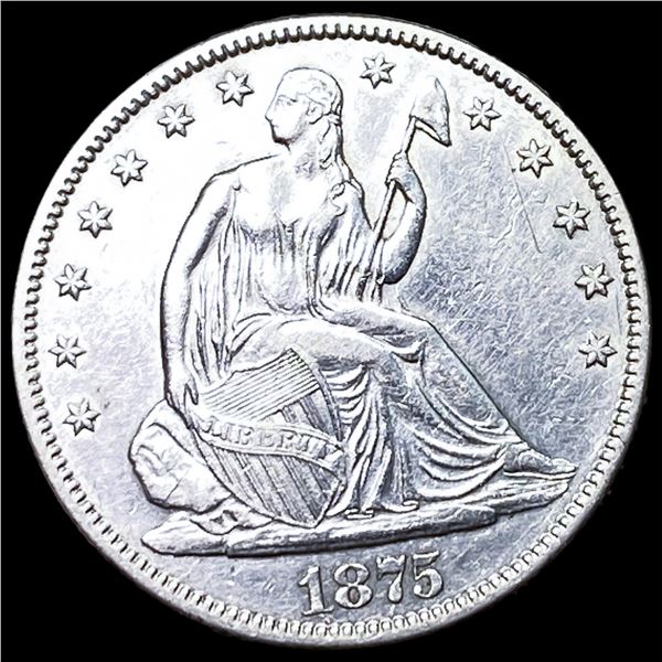 1875-S Silver Seated Liberty Half Dollar  CLOSELY UNCIRCULATED
