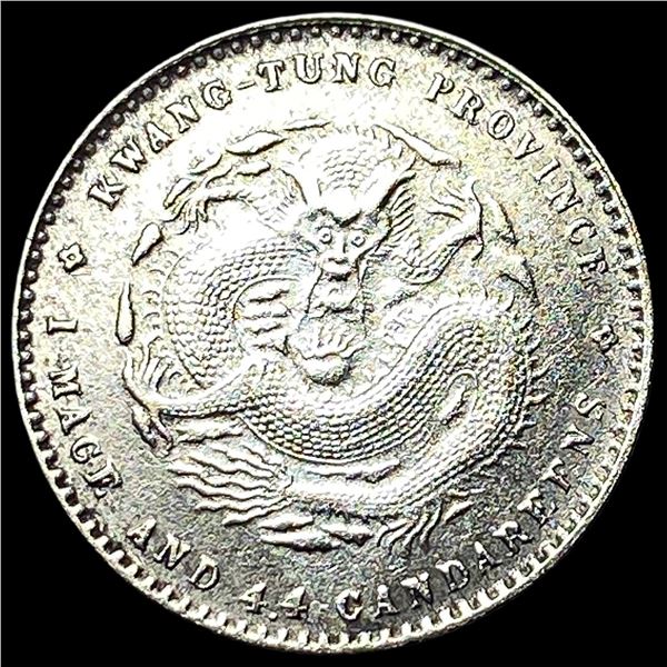 Kwang-Tung Silver 1 Mace and 4.4 Candareens  CLOSELY UNCIRCULATED