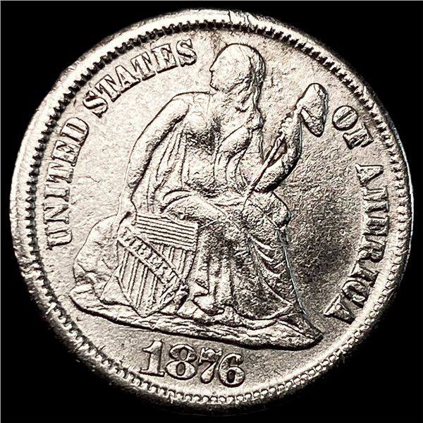 1876-CC Silver Seated Liberty Dime CLOSELY  UNCIRCULATED