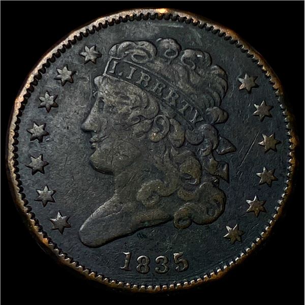 1835 Classic Head Half Cent LIGHTLY  CIRCULATED