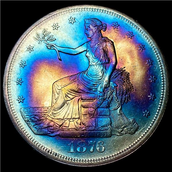 1876-S Toned Silver Trade Dollar CHOICE AU