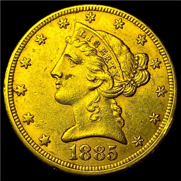1885 Liberty Head Half Eagle $5 Gold CLOSELY  UNCIRCULATED