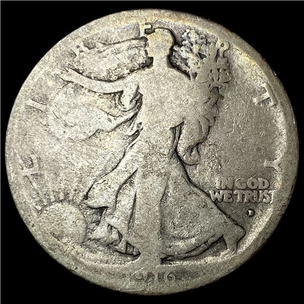 1916-D Silver Walking Liberty Half Dollar  NICELY CIRCULATED