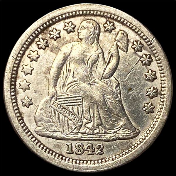 1842-O Silver Seated Liberty Dime NEARLY  UNCIRCULATED