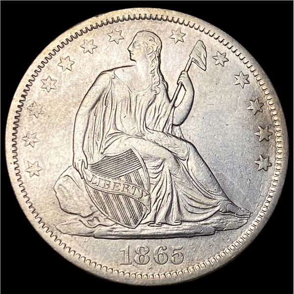 1865-S Silver Half Dollar NEARLY UNCIRCULATED