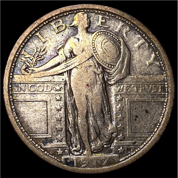 1917-S Silver Standing Liberty Quarter  LIGHTLY CIRCULATED