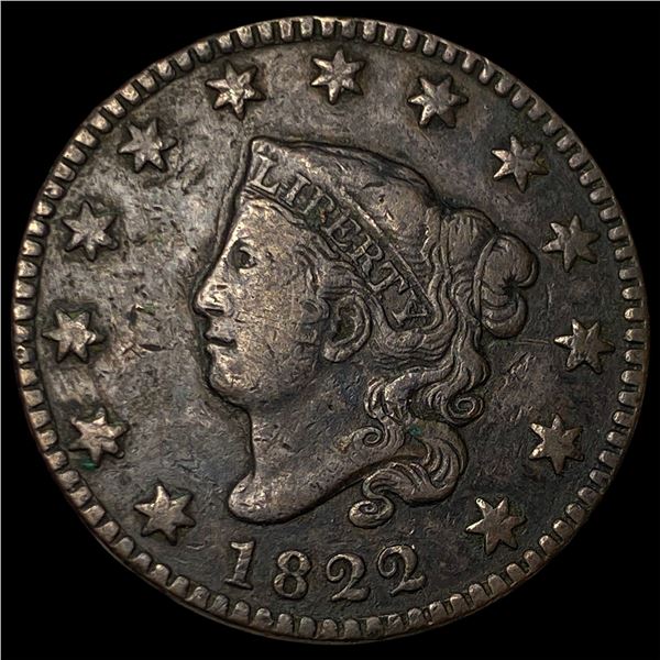 1822 Coronet Head Large Cent LIGHTLY  CIRCULATED